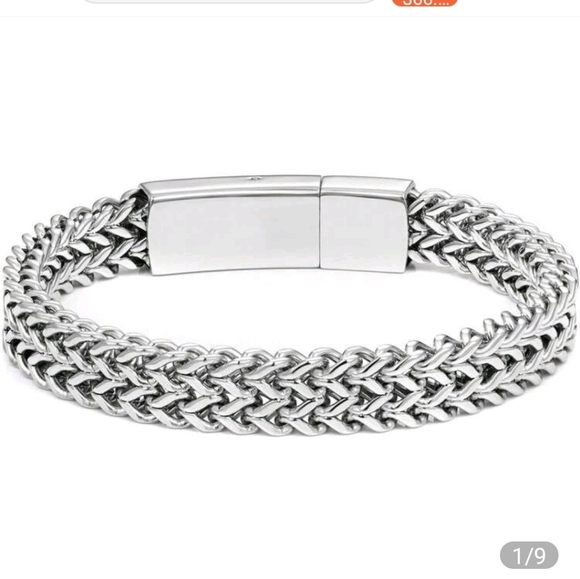 Stainless Steel Magnetic Bayonet Clasp Franco Chain Bracelet For Men 7.5" - Picture 7 of 11